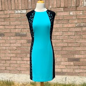 Phoebe Couture teal & black dress